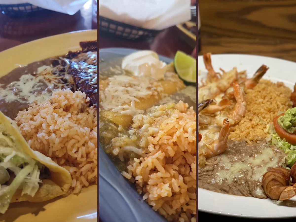 Casual dining room with warm Mexican restaurant decor.